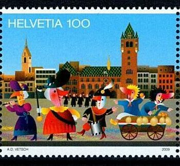 Postzegels Zwitserland Uitgave 2010 Serie 100 Jahre Basler Fasnachts-Comité.